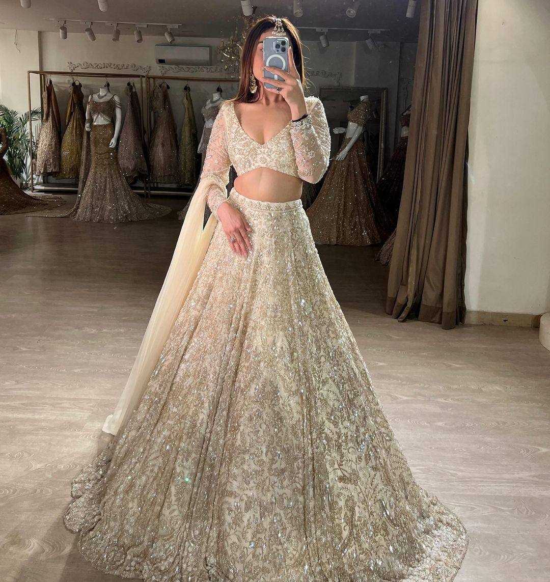 YNF FAUX GEORGETTE RIN108 1656 LEHENGAS WHOLESALE DESIGNER WEDDING EMBROIDERED LEHENGAS MANUFACTURER