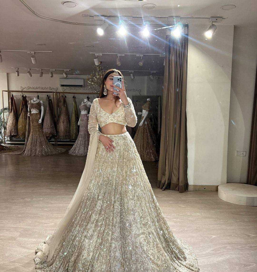 YNF FAUX GEORGETTE RIN108 1656 LEHENGAS WHOLESALE DESIGNER WEDDING EMBROIDERED LEHENGAS MANUFACTURER