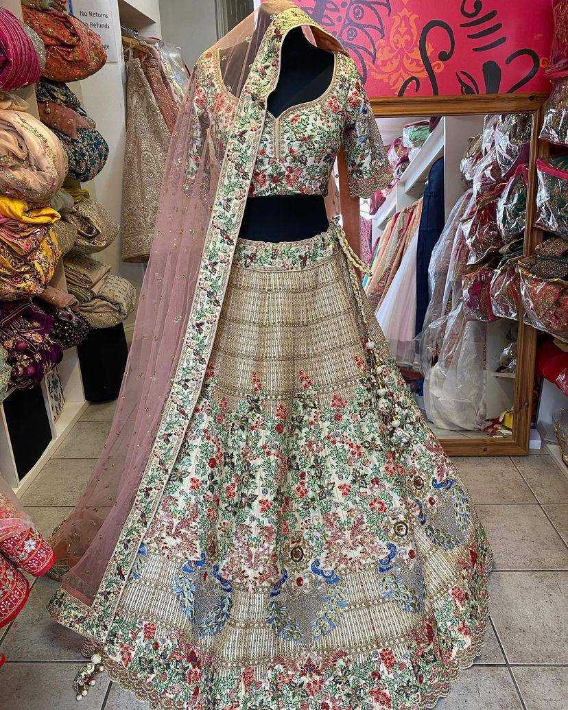 YNF FAUX GEORGETTE RIN108 1672 LEHENGAS WHOLESALE DESIGNER WEDDING EMBROIDERED LEHENGAS MANUFACTURER