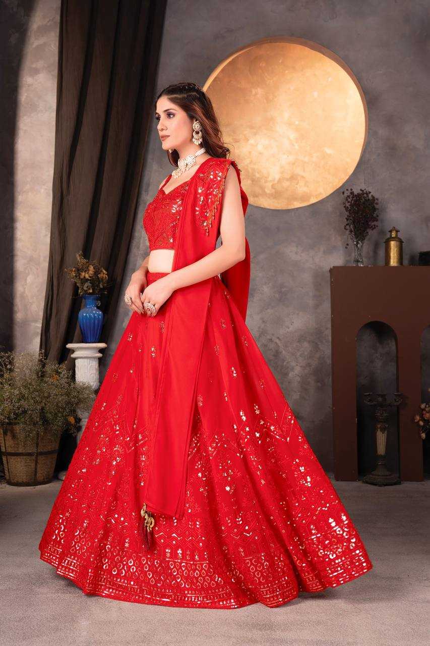 YNF FAUX GEORGETTE  RIN114 5006 LEHENGAS WHOLESALE EMBROIDERED TRADITIONAL WEDDING LEHENGAS MANUFACTURER