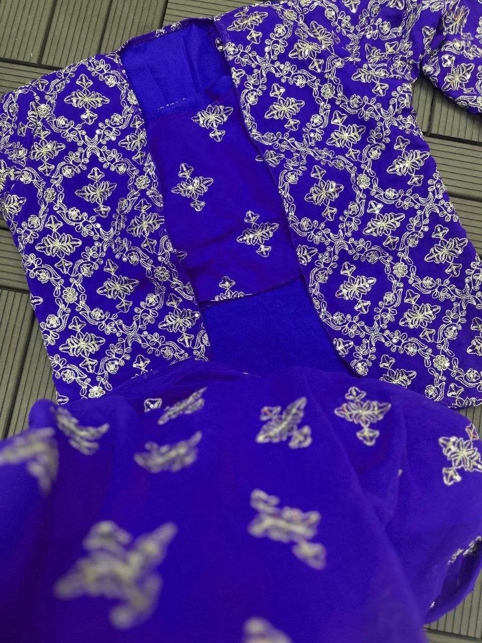 YNF GEORGETTE KESH176 107 LEHENGAS WHOLESALE FANCY TRADITIONAL WEDDING EMBROIDERED GEORGETTE JACKET STYLE LEHENGA WITH BELT PURPLE LEHENGAS MANUFACTURER