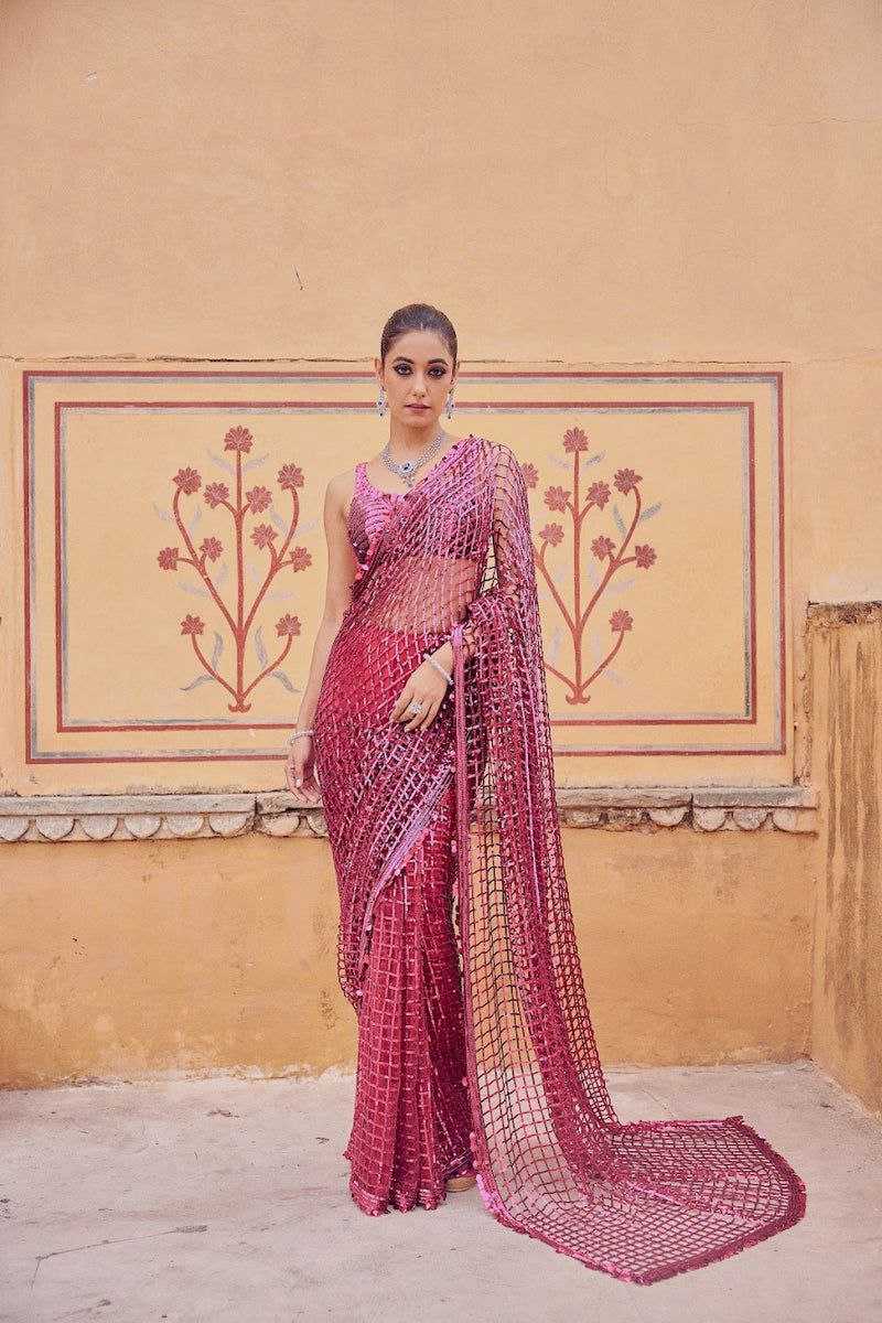 YNF NET KESH130 3436 SAREES WHOLESALE NET PARTY WEAR EMBROIDERED SEQUINS WORK FANCY SAREES MANUFACTURER