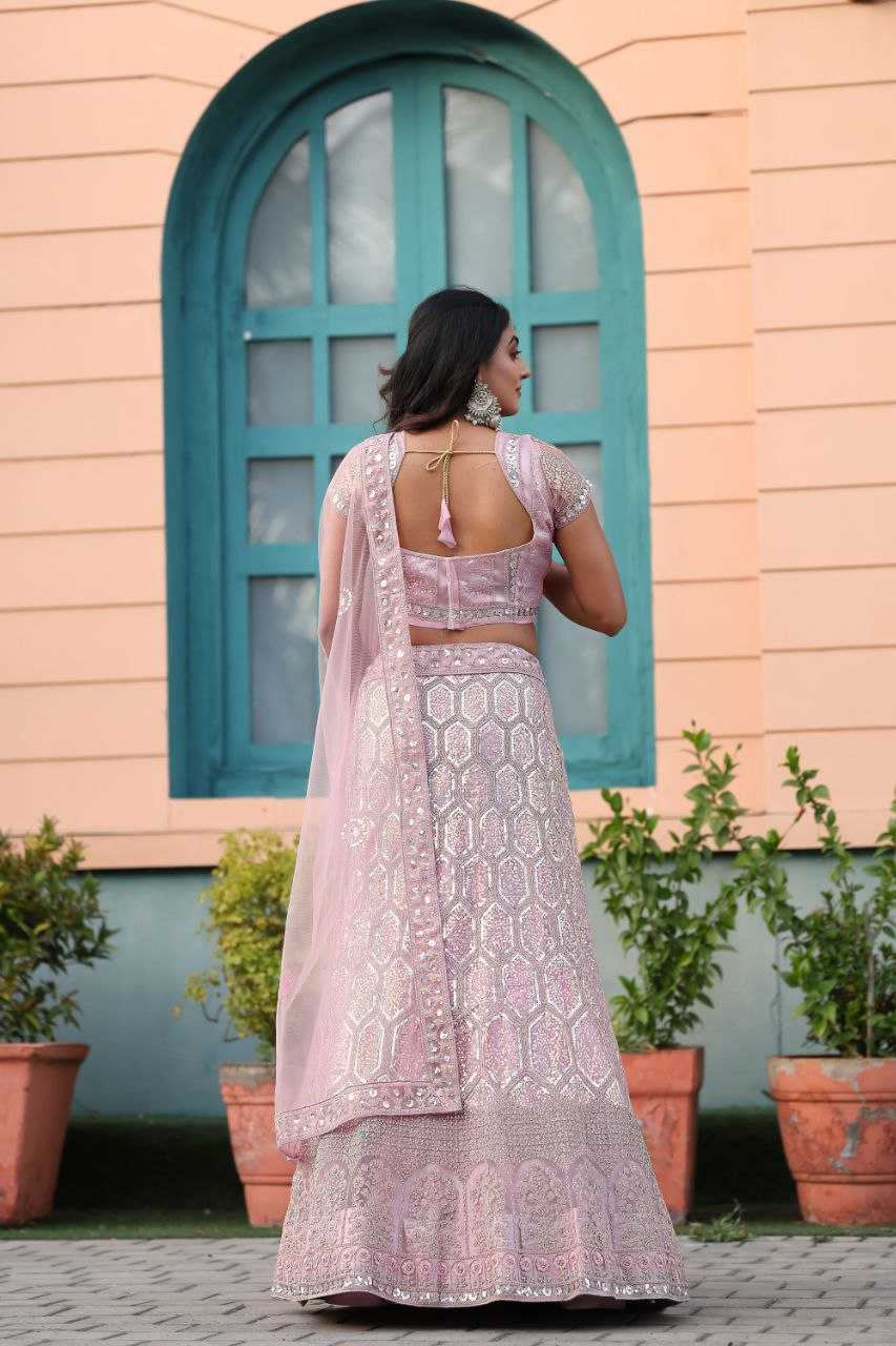 YNF NET RIN121 994 LEHENGAS WHOLESALE NET FANCY EMBROIDERED LEHENGAS MANUFACTURER