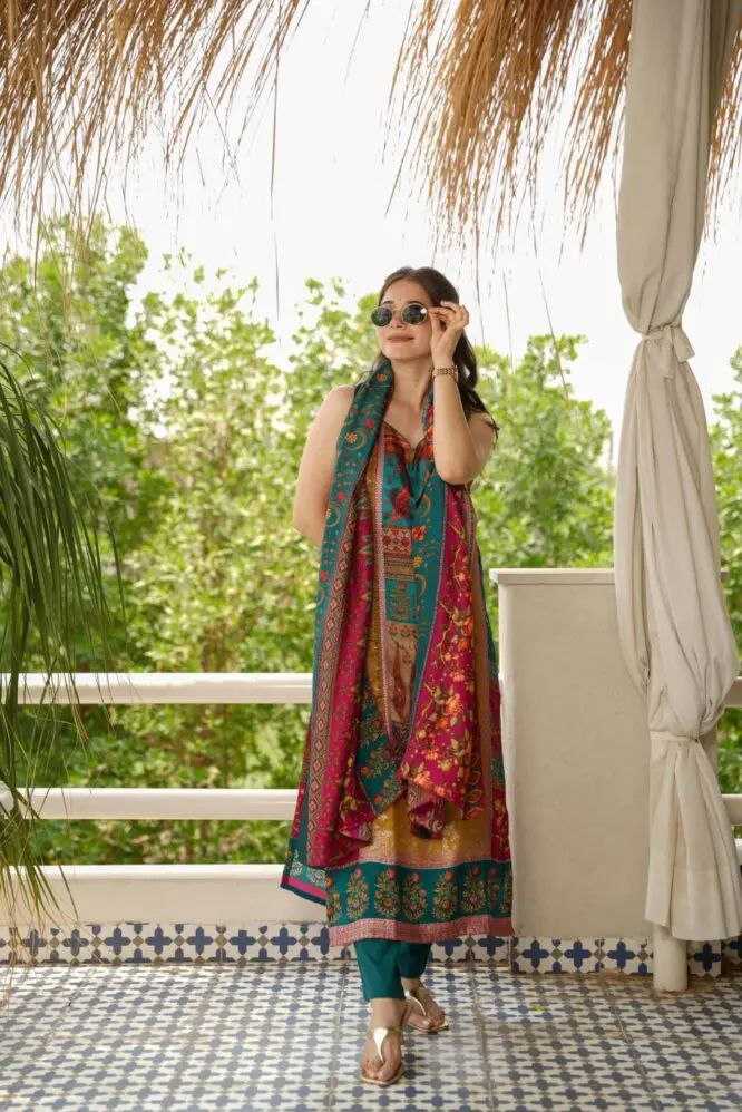 YNF ORGANZA KESH154 1129 SUITS & DRESSES WHOLESALE LADIES KASHMIRI PRINTED LADIES PARTY WEAR ZARI WORK SUITS MANUFACTURER