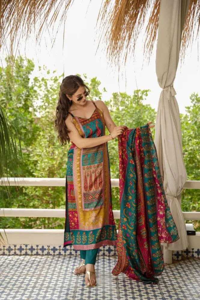 YNF ORGANZA KESH154 1129 SUITS & DRESSES WHOLESALE LADIES KASHMIRI PRINTED LADIES PARTY WEAR ZARI WORK SUITS MANUFACTURER