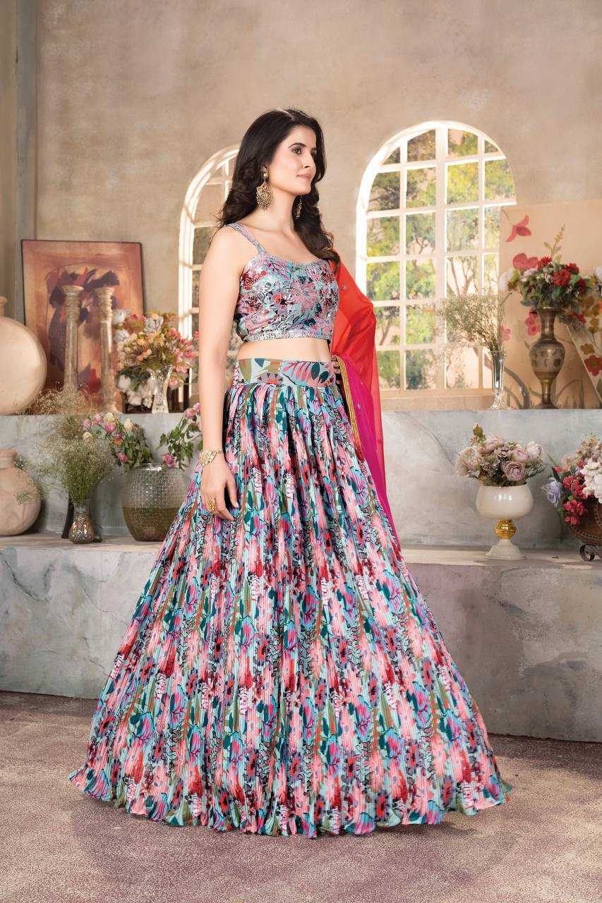 YNF ORGANZA RIN114 9235 LEHENGAS WHOLESALE FANCY PRINTED LEHENGAS  MANUFACTURER