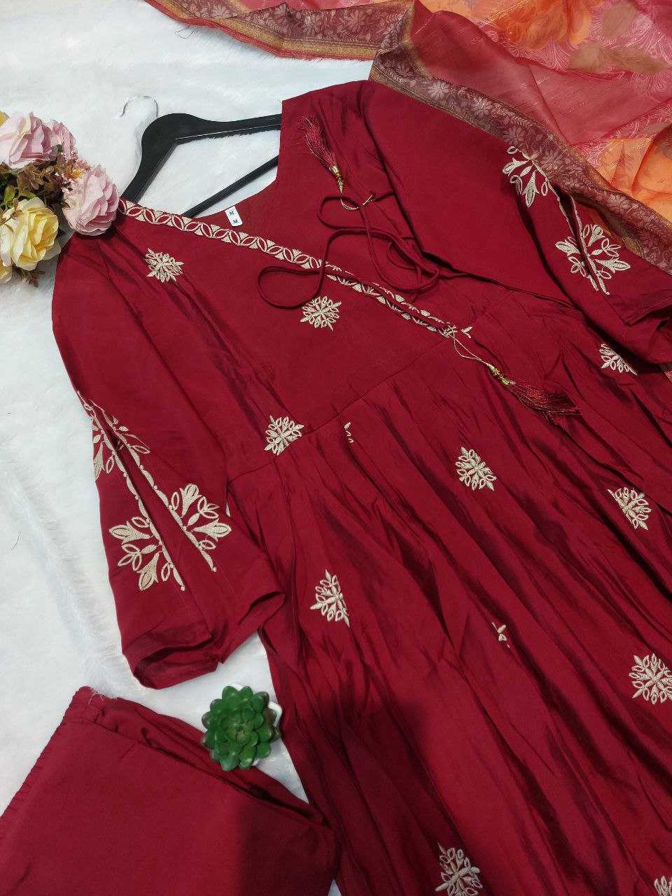 YNF PREMIUM ROMAN SILK RIN201 RRD16 GOWNS WHOLESALE EMBROIDERED ANARKALI LONG WORK DIWALI COLLECTIONS GOWNS MANUFACTURER