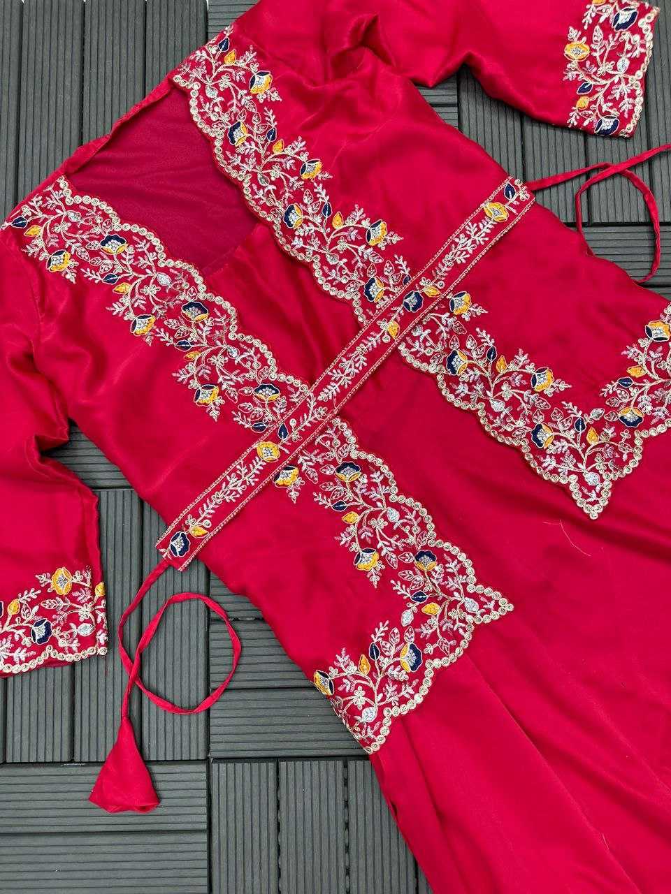 YNF RANGOLI SILK KESH176 104 GOWNS WHOLESALE FANCY GOWNS EMBROIDERED PARTY LONG PARTY WEAR INDO-WESTERN GOWNS WITH JACKET PINK GOWNS MANUFACTURER