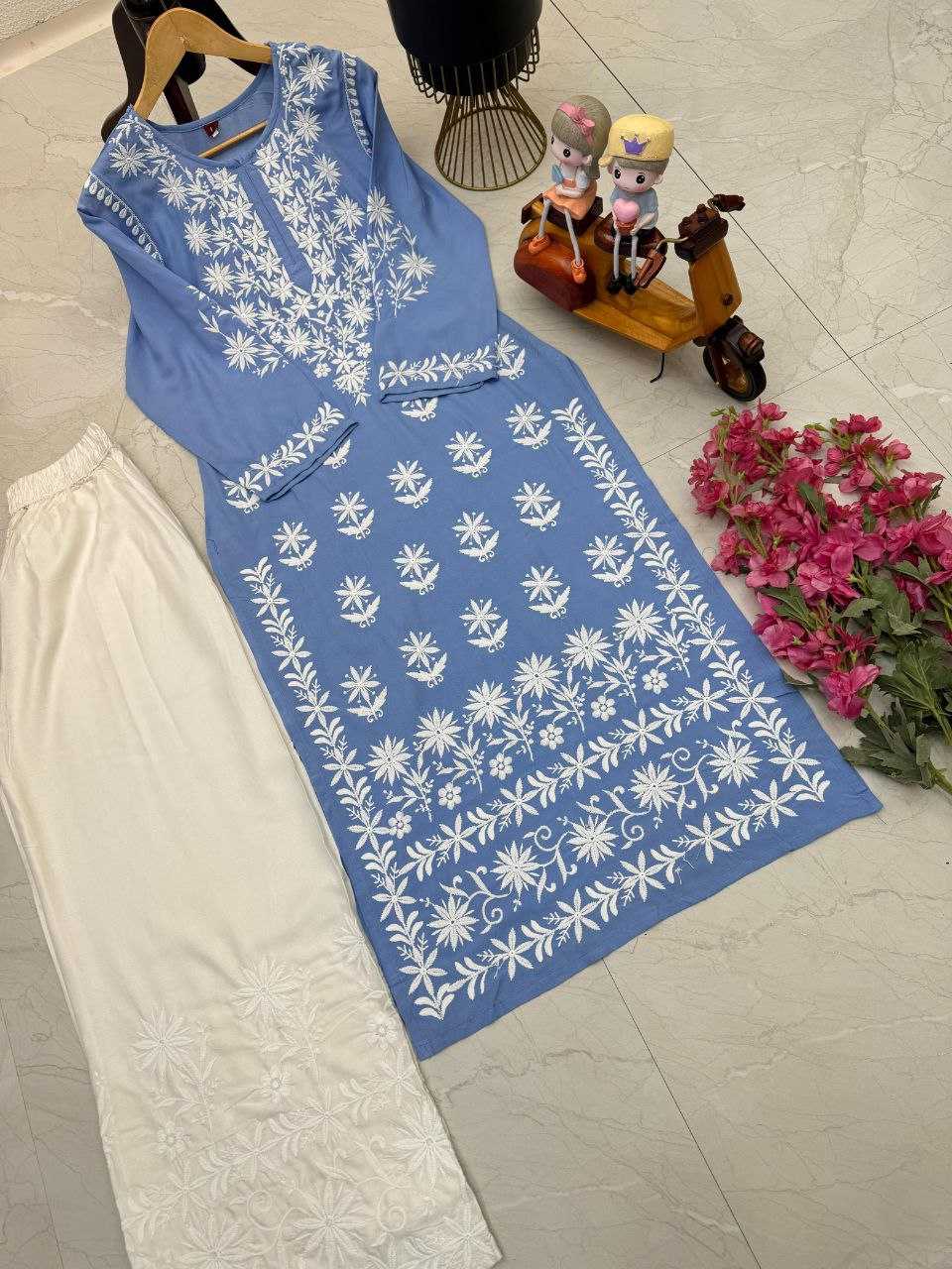 YNF REYON COTTON KESH158 5038 KURTIS WHOLESALE LONG PARTY WEAR COTTON RAYON KURTIS WITH BOTTOM CHIKAN KURTIS MANUFACTURER