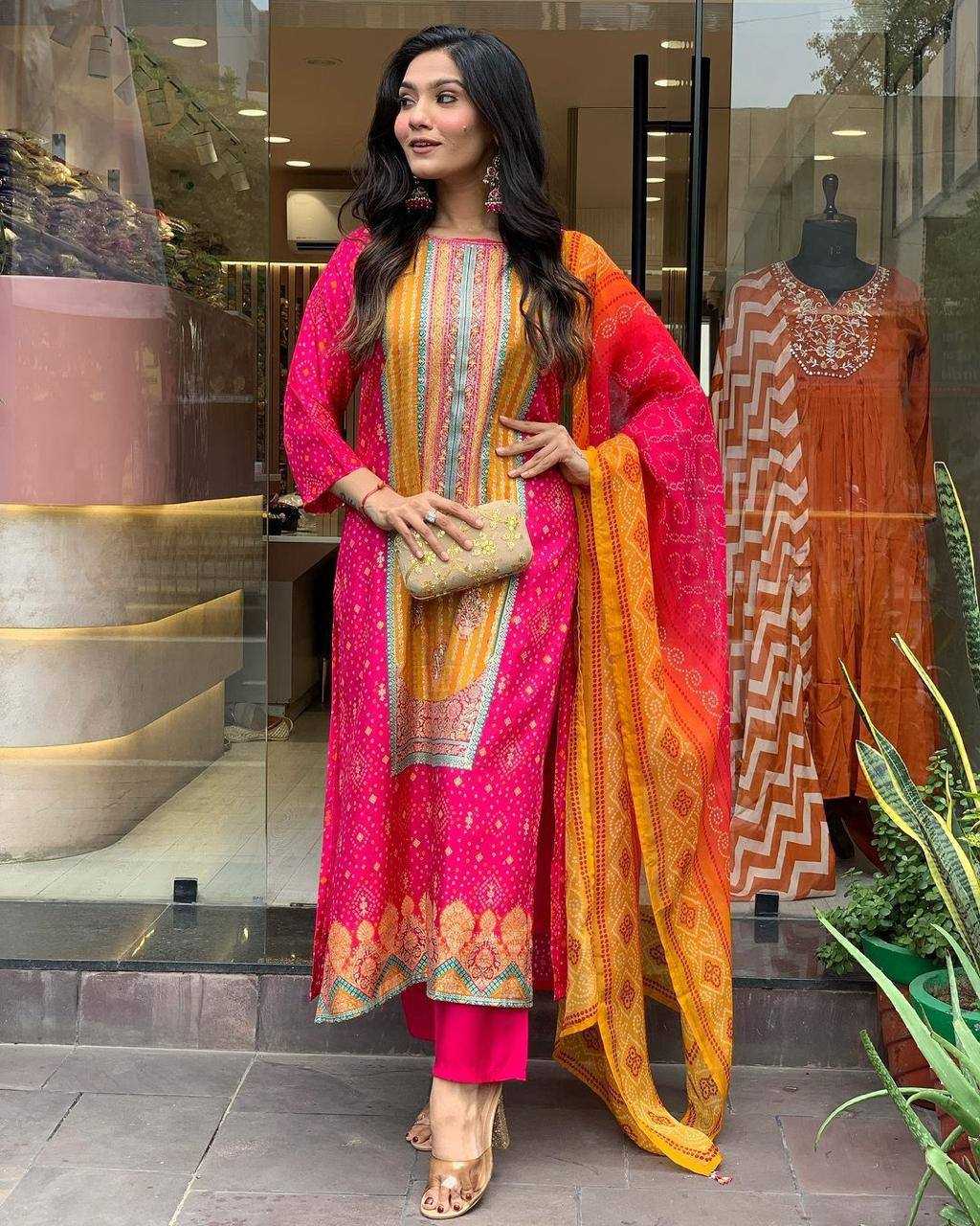 YNF SATIN KESH211 LDY94 SUITS & DRESSES WHOLESALE PRINTED EMBROIDERED LONG KURTIS STRAIGHT CUT PINK SALWAR SUITS MANUFACTURER