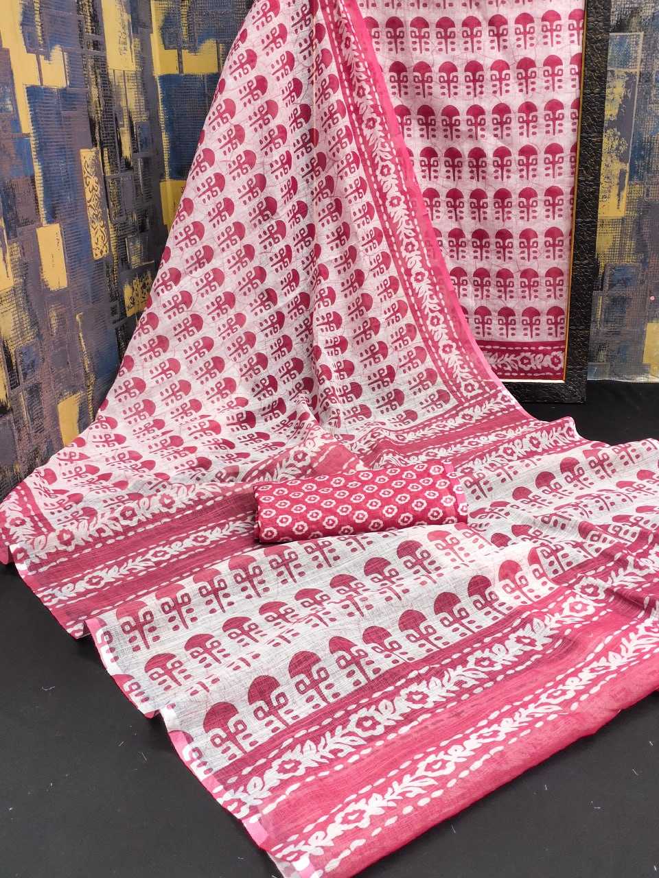 YNF SILK COTTON RIN145 SARASWATI SAREES WHOLESALE PRINTED COTTON LINEN LADIES SAREES MANUFACTURER