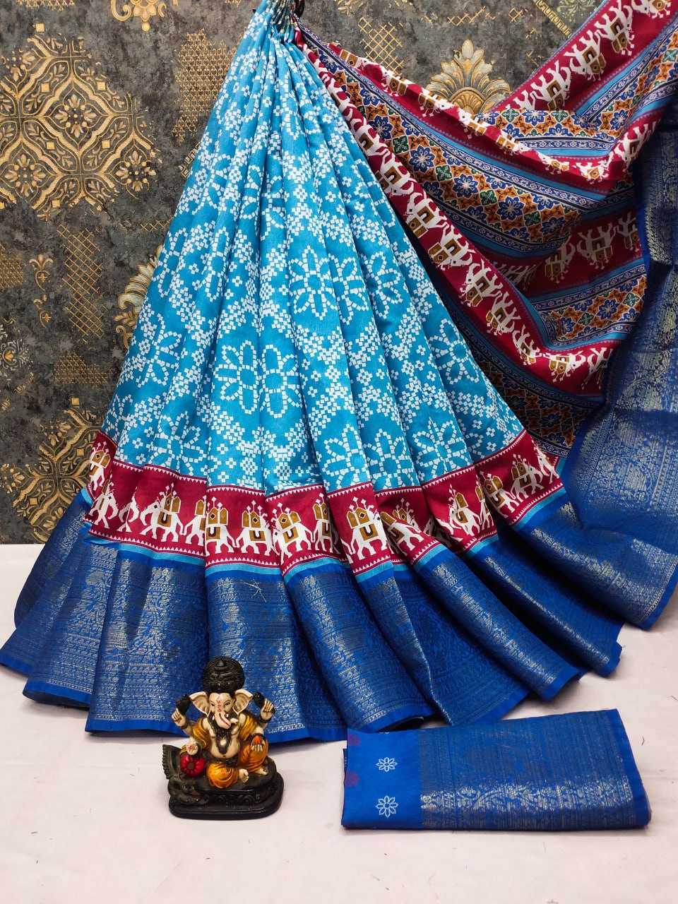 YNF SOFT DOLA RIN183 VAD01 SAREES WHOLESALE PRINTED LADIES WEIGHTLESS IKKAT SAREES MANUFACTURER