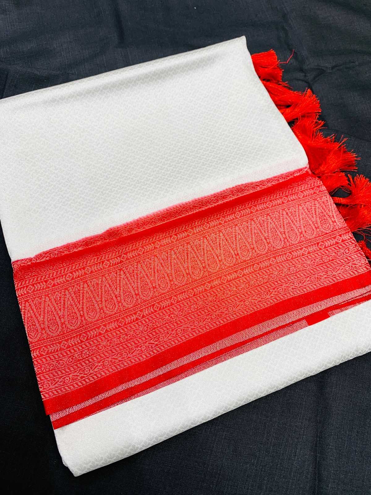 YNF SOFT SILK KESH161 White Devil SILK SAREES WHOLESALE SOFT SILK TRADITIONAL DURGA POOJA SAREES MANUFACTURER