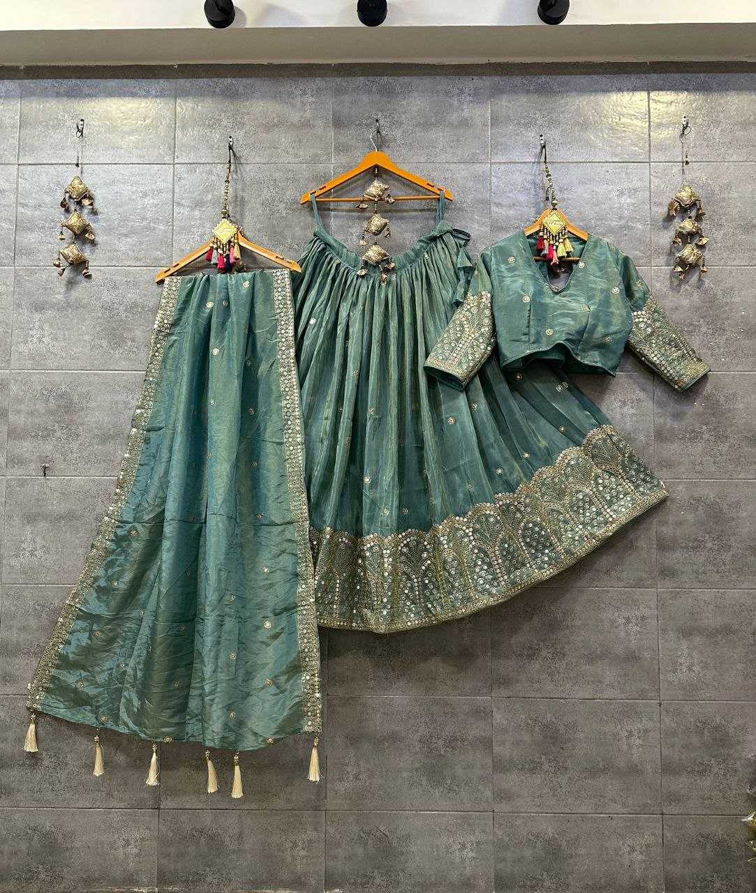 YNF TISSUE SILK KESH179 AHB17 LEHENGAS WHOLESALE TRADITIONAL SILK EMBROIDERED LEHENGAS MANUFACTURER