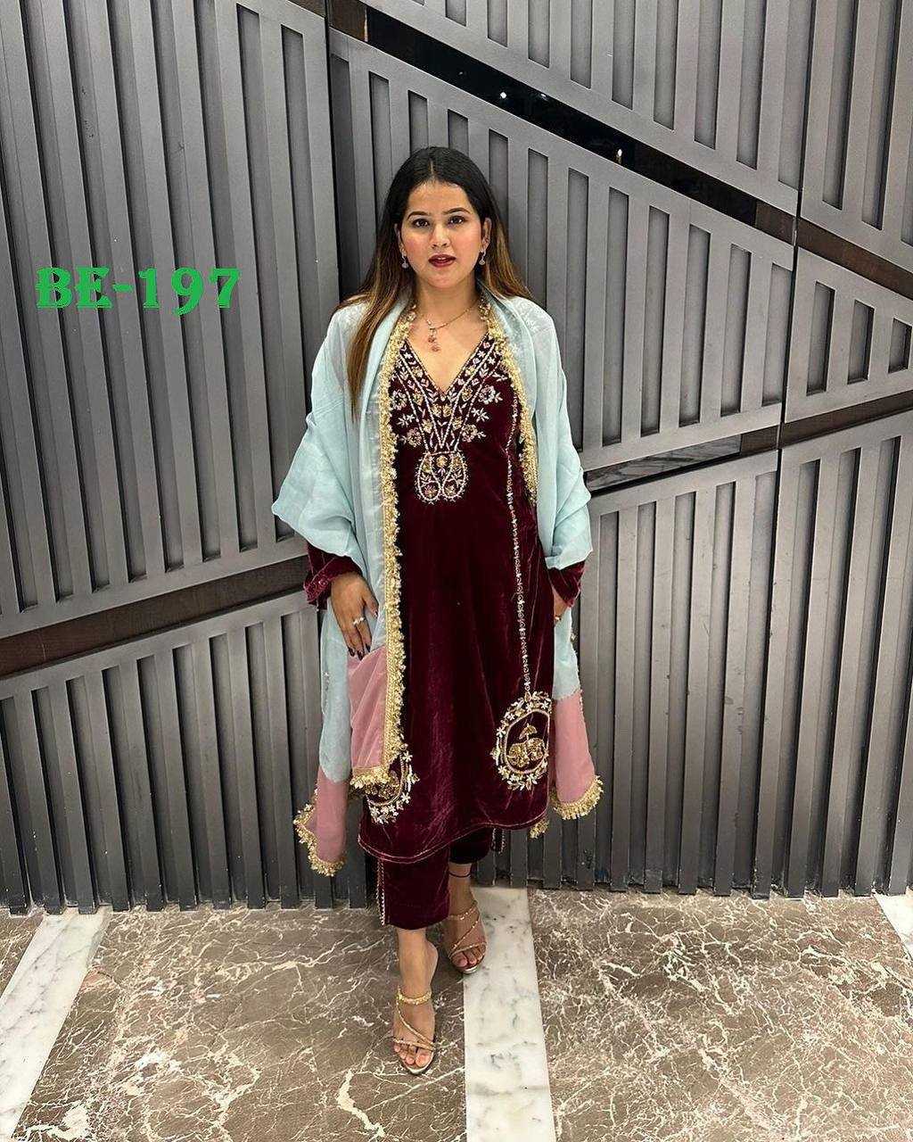 YNF VELVET RIN110 197 SUITS & DRESSES WHOLESALE LADIES KASHMIRI VELVET EMBROIDERY LADIES SILK SUITS  MANUFACTURER