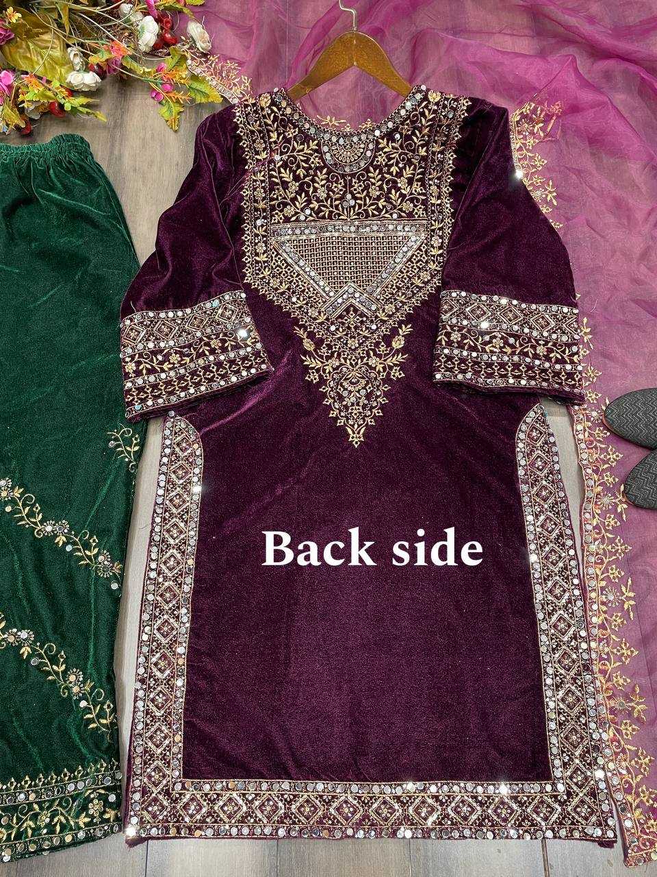 YNF VELVET RIN110 281 SUITS & DRESSES WHOLESALE KASHMIRI VELVET EMBROIDERY LADIES SILK LADIES PARTY WEAR SUITS MANUFACTURER