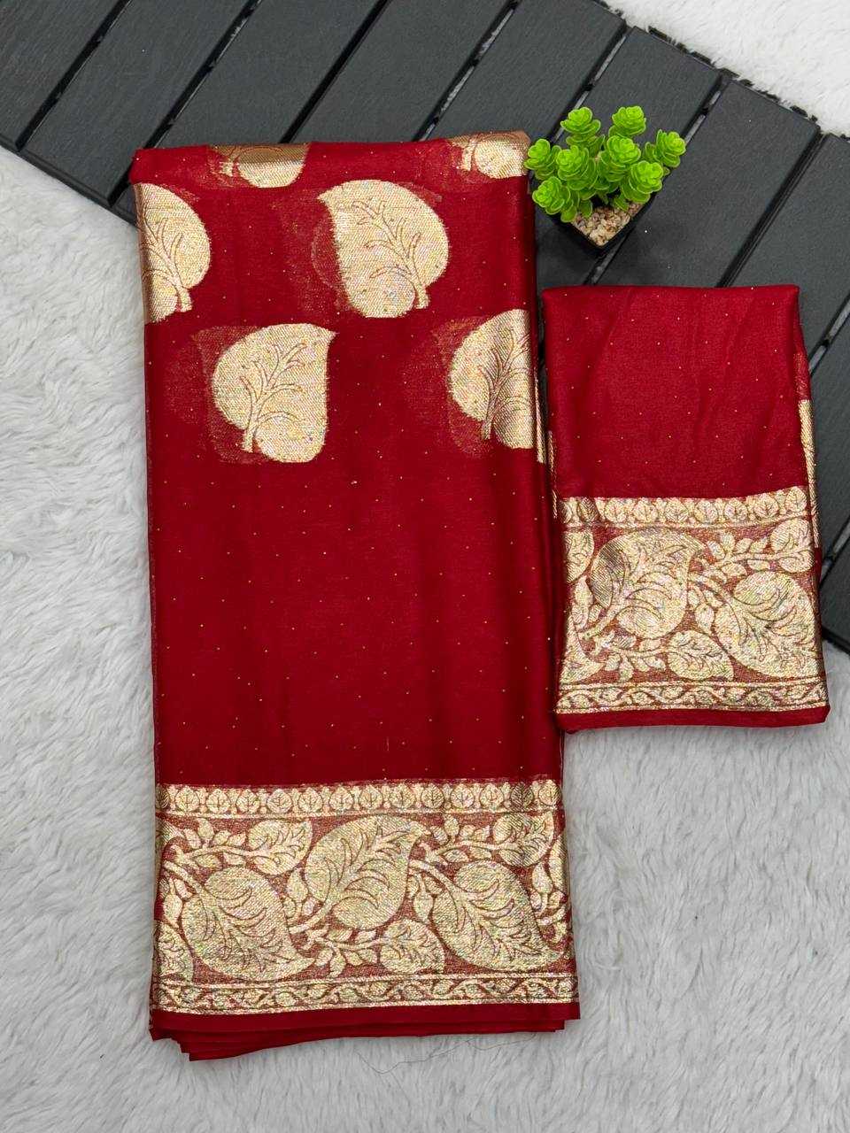 YNF VISCOSE KESH163 35 SAREES WHOLESALE ZARI BORDER VISCOSE RED TEEJ KARWA CHAUTH SAREES MANUFACTURER