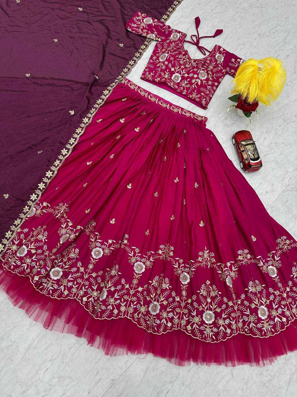 YNF CHINON KESH130 204 LEHENGAS WHOLESALE SILK WEDDING EMBROIDERED PINK LEHENGA WITH DUPTTA WEDDING LEHENGAS MANUFACTURER- Kapda Export