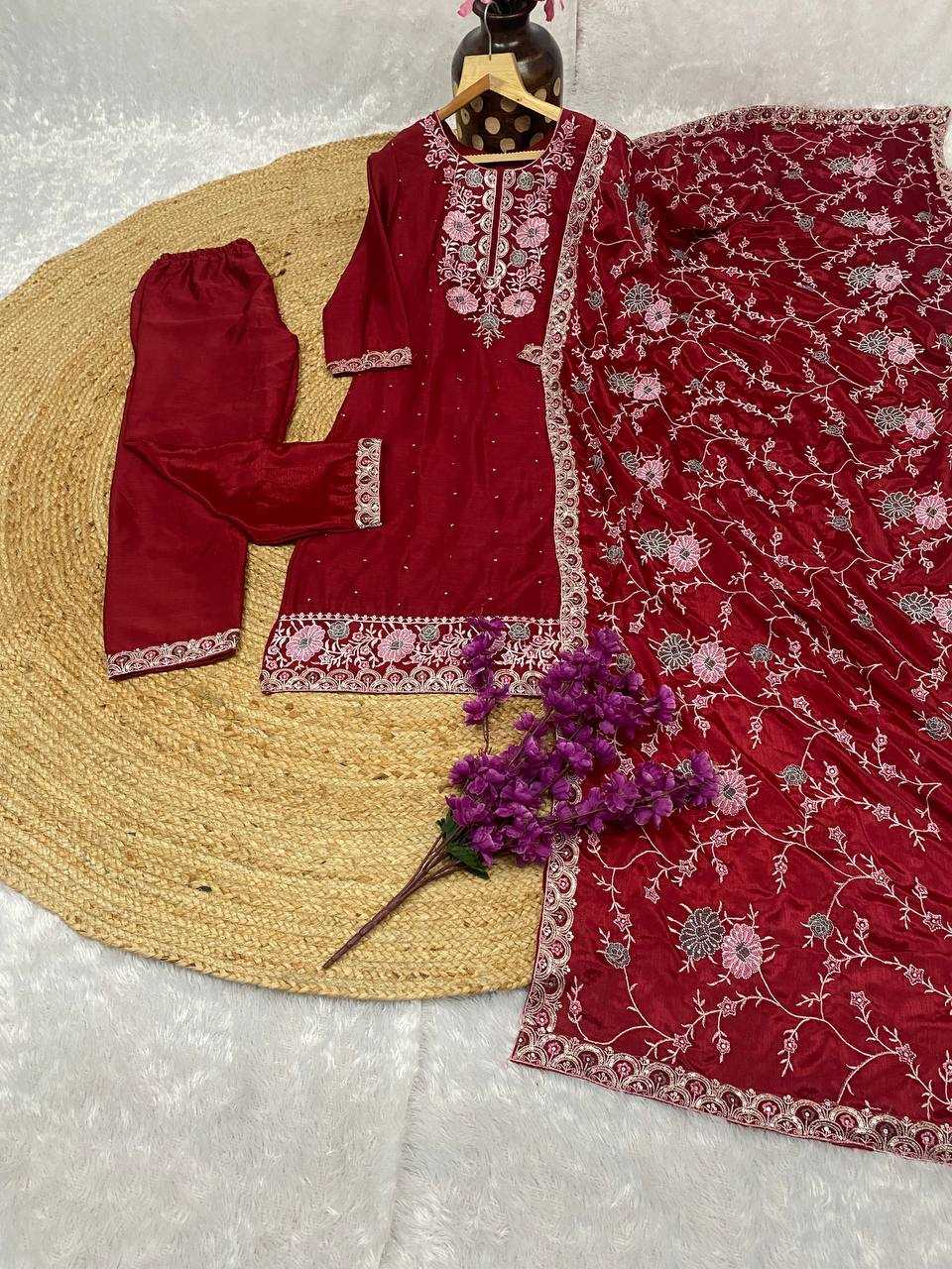 YNF CHINON KESH164 G72 SUITS & DRESSES WHOLESALE EMBROIDRY LADIES LONG KURTI RED SALWAR SUITS MANUFACTURE- Kapda Export