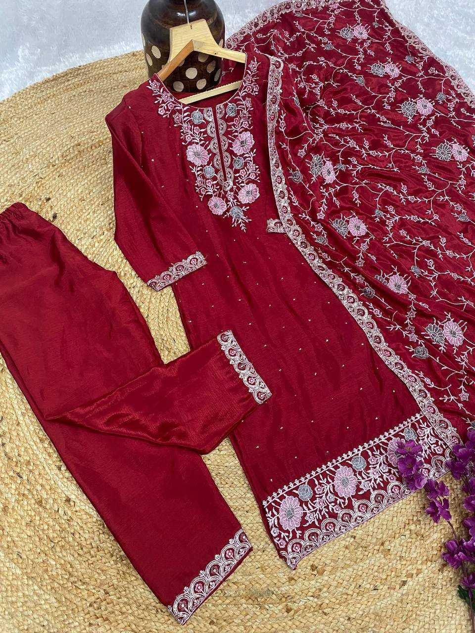 YNF CHINON KESH164 G72 SUITS & DRESSES WHOLESALE EMBROIDRY LADIES LONG KURTI RED SALWAR SUITS MANUFACTURE- Kapda Export