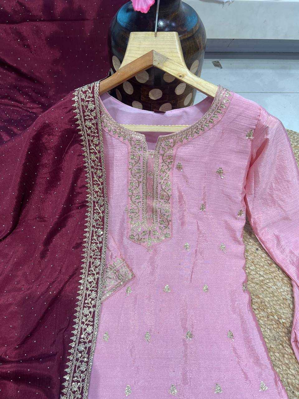 YNF CHINON KESH164 G76 SUITS & DRESSES WHOLESALE EMBROIDERY LONG KURTI PINK SALWAR SUITS MANUFACTURE- Kapda Export