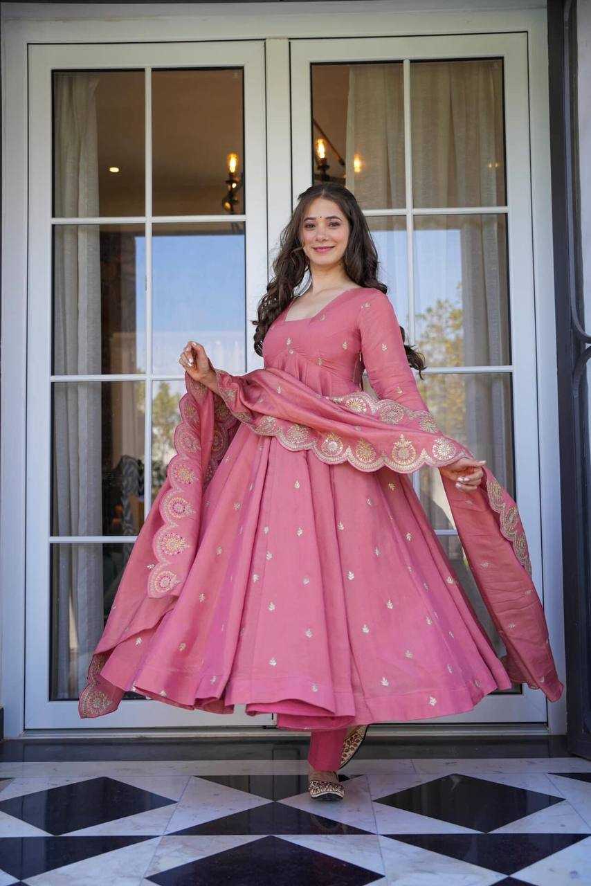 YNF CHINON KESH232 985 GOWNS WHOLESALE EMBROIDERY ANARKALI SILK FANCY GOWNS MANUFACTURER- Kapda Export