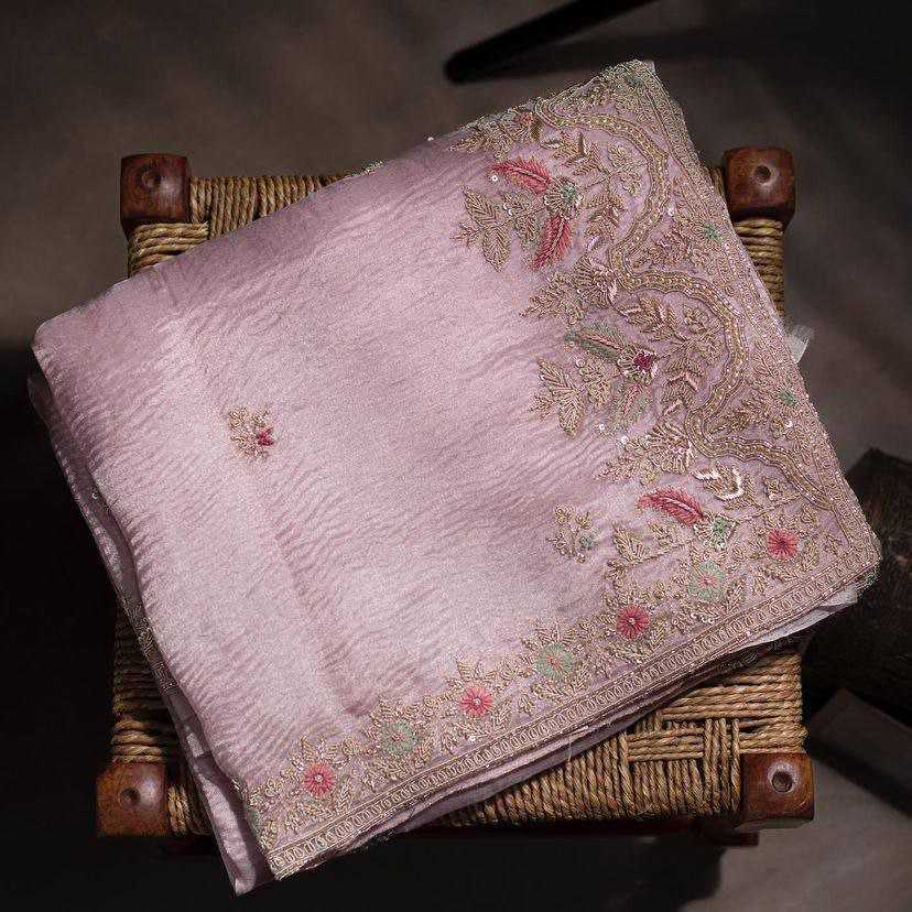 YNF CHINON SILK KESH188 9146 SAREES WHOLESALE SEQUENCE EMBROIDERED SILK PINK SAREES MANUFACTURER