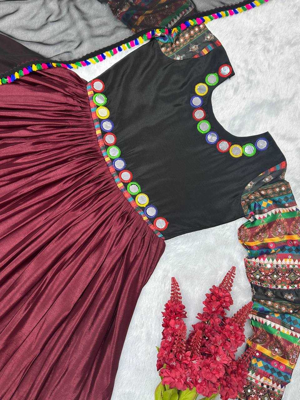 YNF CHINON SILK KESH228 547 GOWNS WHOLESALE LONG WORK NAVRATRI GOWNS MANUFACTURER- Kapda Export