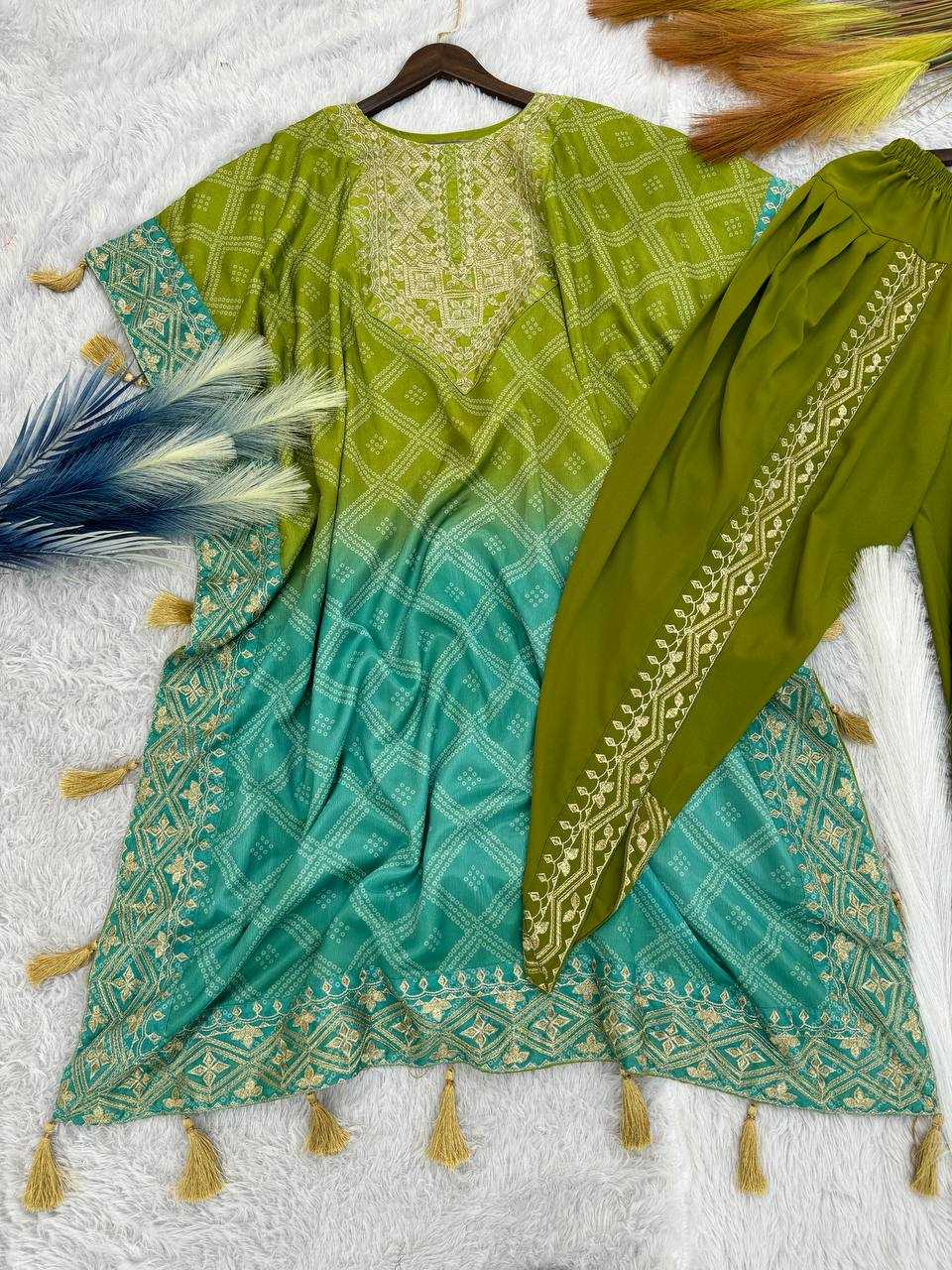 YNF CHINON SILK KESH228 564 SUITS & DRESSES WHOLESALE LADIES SILK DHOTI SALWAR EMBROIDERY KAFTAN SUITS MANUFACTURE- Kapda Export