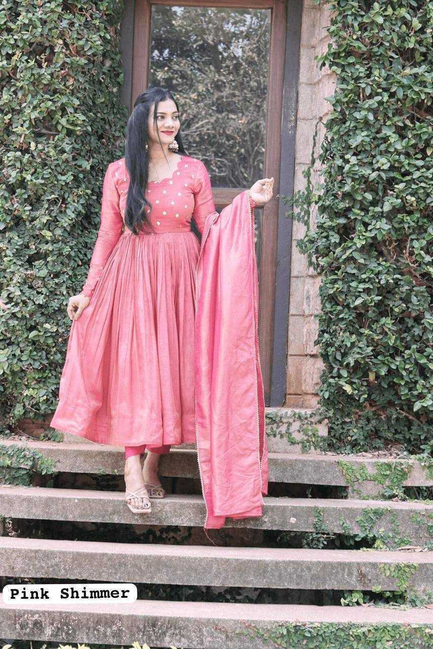 YNF CHINON SILK KESH232 982 GOWNS WHOLESALE FANCY ANARKALI SILK GOWNS MANUFACTURER- Kapda Export