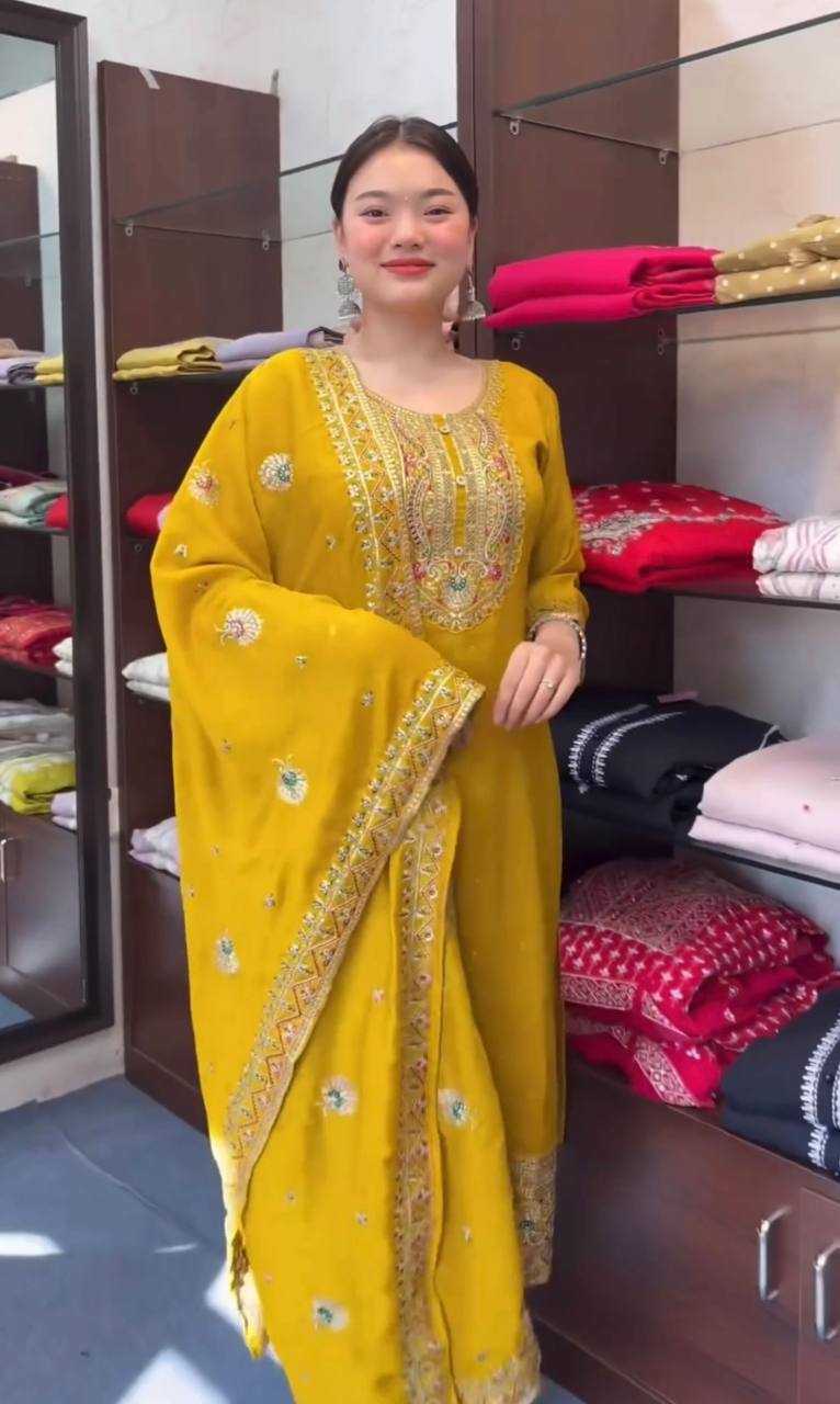 YNF COTTON KESH227 1001 SUITS & DRESSES WHOLESALE LADIES EMBROIDERY COTTON LONG KURTIS YELLOW SALWAR SUITS MANUFACTURER