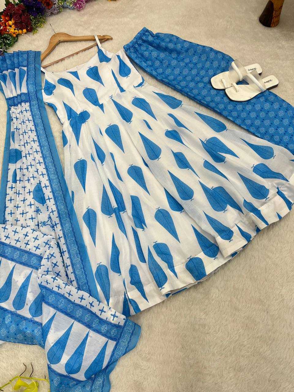 YNF COTTON KESH240 391 GOWNS WHOLESALE PRINTED ANARKALI FANCY SLEEVELESS GOWNS MANUFACTURER