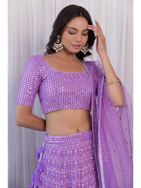 YNF FAUX GEORGETTE KESH164 L09 LEHENGAS WHOLESALE DESIGENR GEORGETTE WEDDING SEQUINS PURPLE LEHENGAS MANUFACTURER- Kapda Export