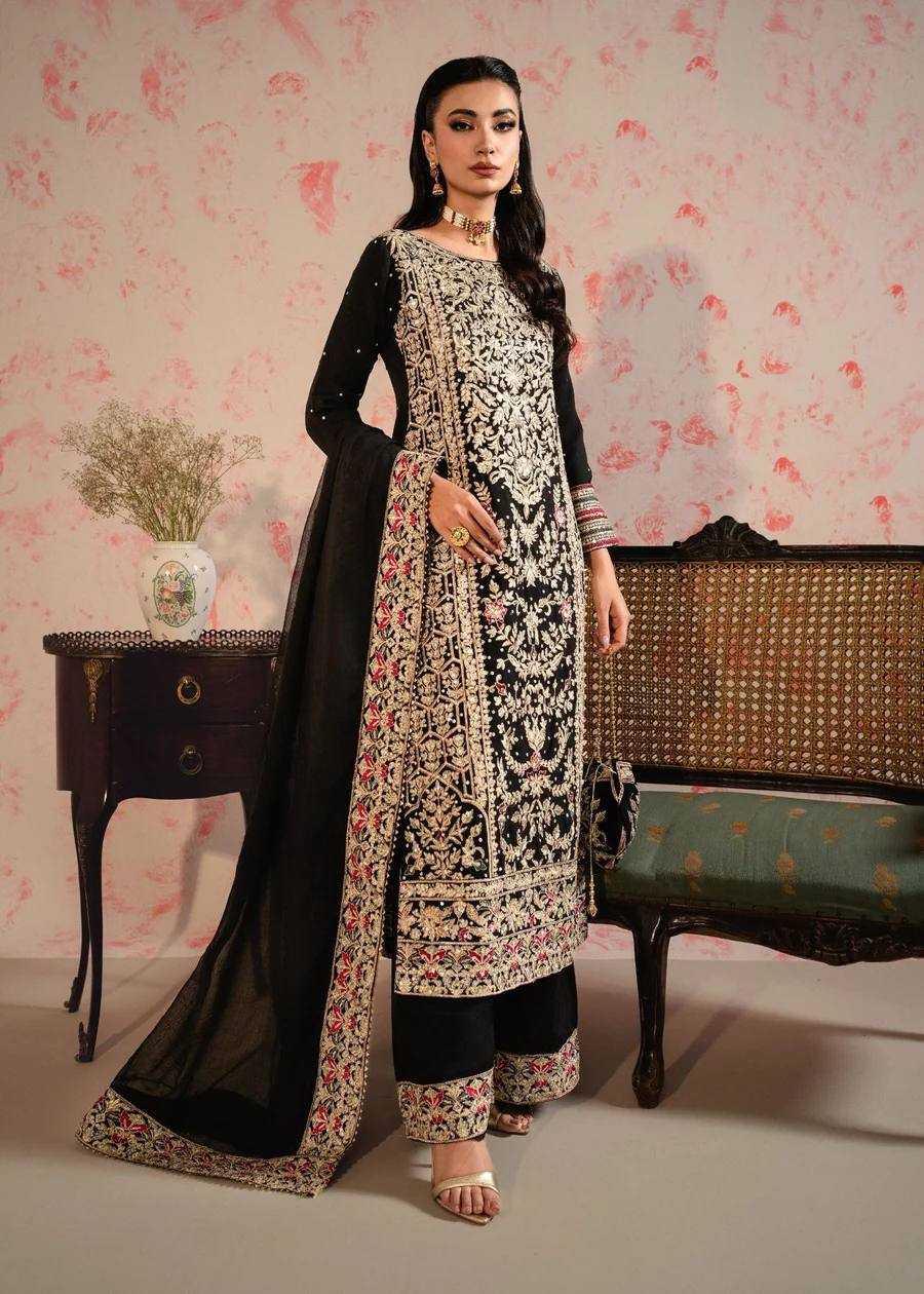 YNF FAUX GEORGETTE KESH228 570 SUITS & DRESSES WHOLESALE GEORGETTE EMBROIDERY LONG KURTI BLACK SUITS MANUFACTURE- Kapda Export