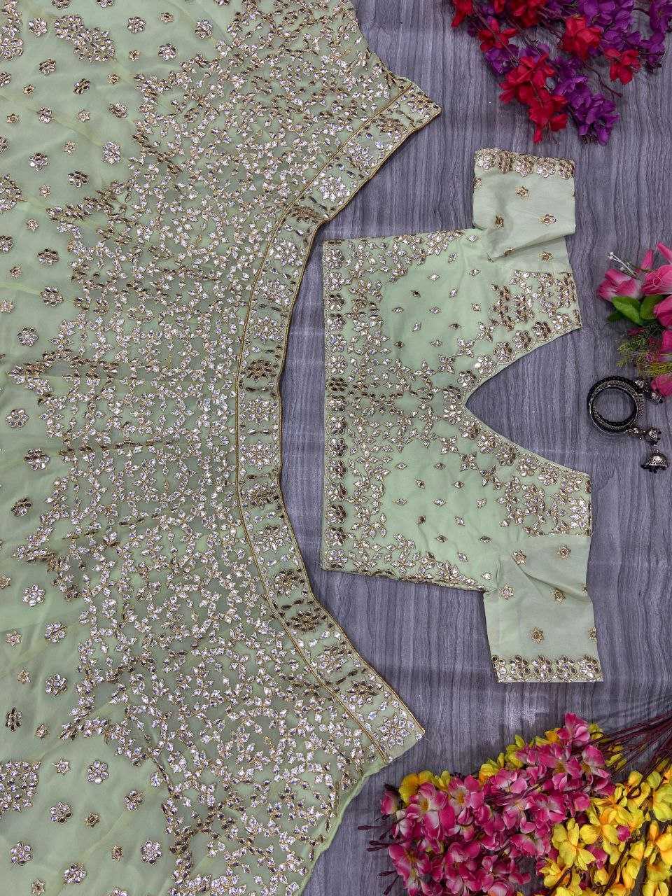 YNF FAUX GEORGETTE RIN121 1001 LEHENGAS WHOLESALE DESIGENR BRIDAL WEDDING GEORGETTE PECEPTION LEHENGAS MANUFACTURER- Kapda Export