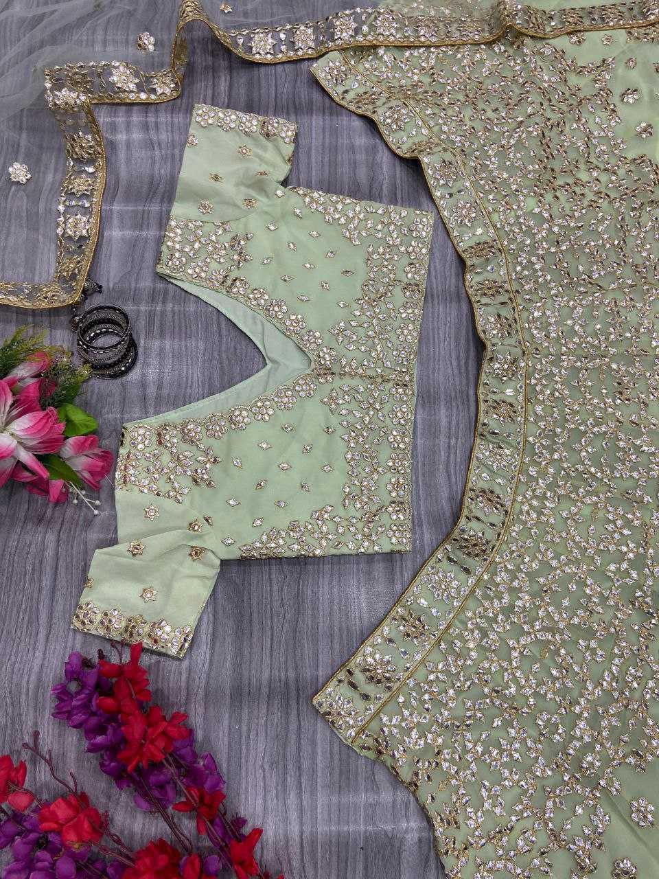 YNF FAUX GEORGETTE RIN121 1001 LEHENGAS WHOLESALE DESIGENR BRIDAL WEDDING GEORGETTE PECEPTION LEHENGAS MANUFACTURER- Kapda Export