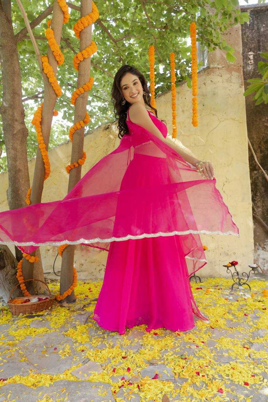 YNF GEORGETTE KESH232 904 LEHENGAS WHOLESALE FANCY GEORGETTE PINK LEHENGAS MANUFACTURER- Kapda Export