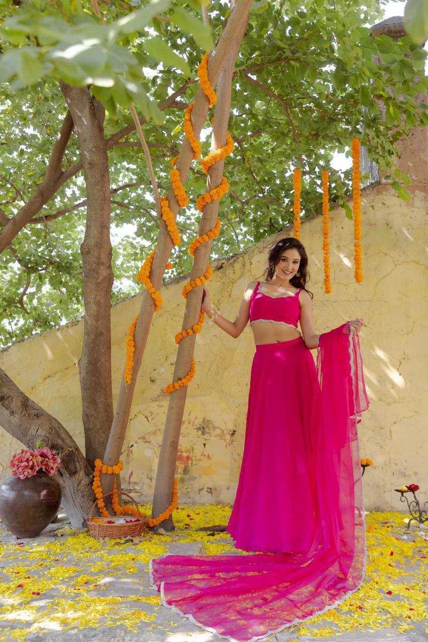 YNF GEORGETTE KESH232 904 LEHENGAS WHOLESALE FANCY GEORGETTE PINK LEHENGAS MANUFACTURER- Kapda Export