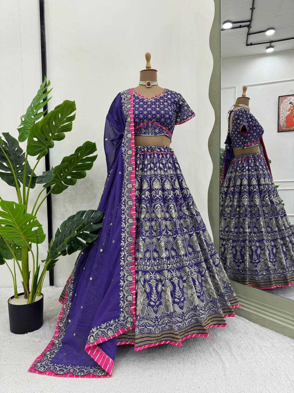 YNF GEORGETTE RIN162 305 LEHENGAS WHOLESALE WEDDING SEQUINS FANCY LEHENGAS MANUFACTURER