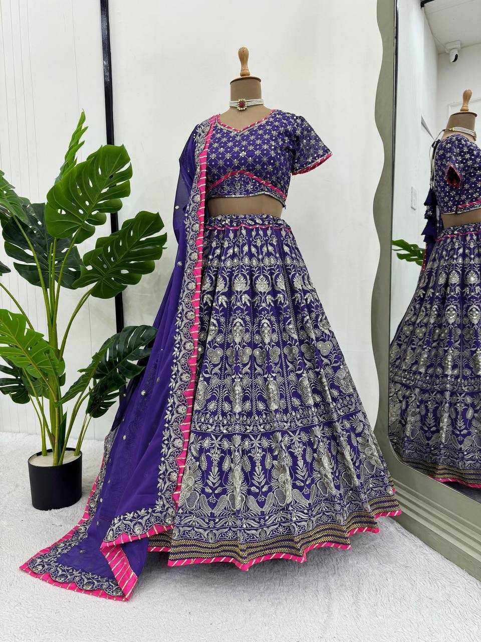 YNF GEORGETTE RIN162 305 LEHENGAS WHOLESALE WEDDING SEQUINS FANCY LEHENGAS MANUFACTURER