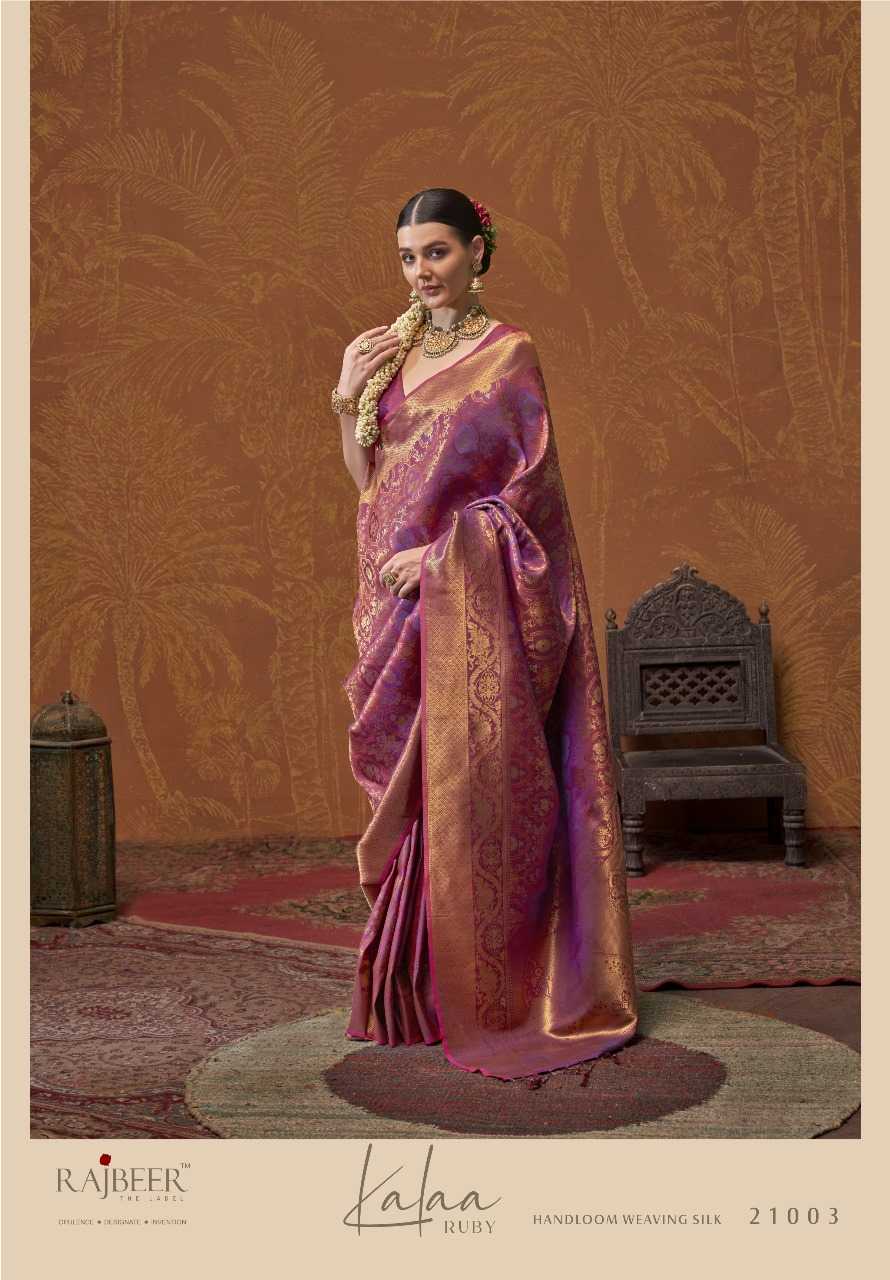 YNF HANDLOOM SILK RAJBEER KESH235 KALAA-RUBY CLOTHING BRANDS WHOLESALE SAREES MANUFACTURER- Kapda Export