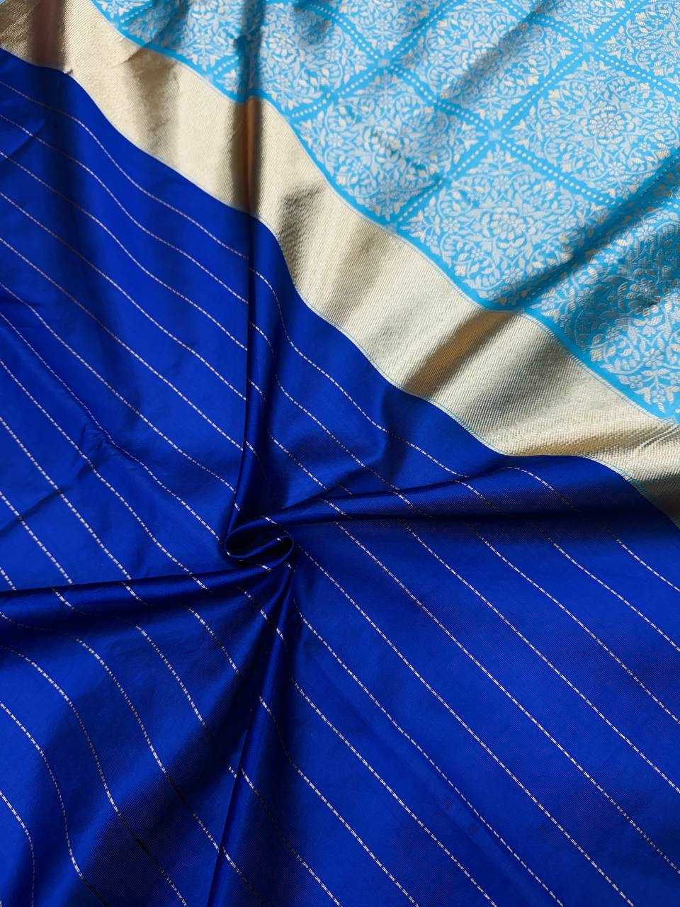 YNF LICHI SILK KESH162 VRT101 SAREES WHOLESALE LADIES SILK BLUE ZARI BORDER SAREES MANUFACTURER- Kapda Export