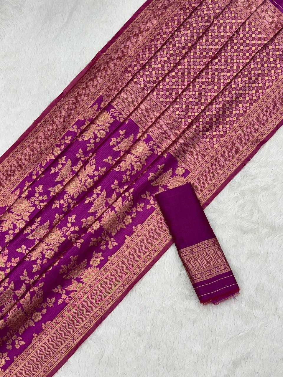 YNF LICHI SILK KESH162 VRT103 SAREES WHOLESALE ZARI BORDER SILK PURPLE SAREES MANUFACTURER- Kapda Export