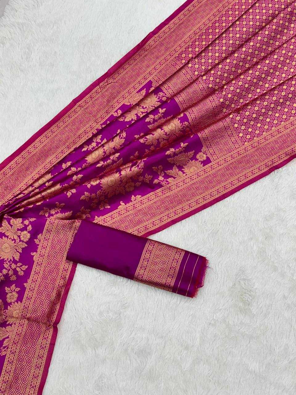 YNF LICHI SILK KESH162 VRT103 SAREES WHOLESALE ZARI BORDER SILK PURPLE SAREES MANUFACTURER- Kapda Export