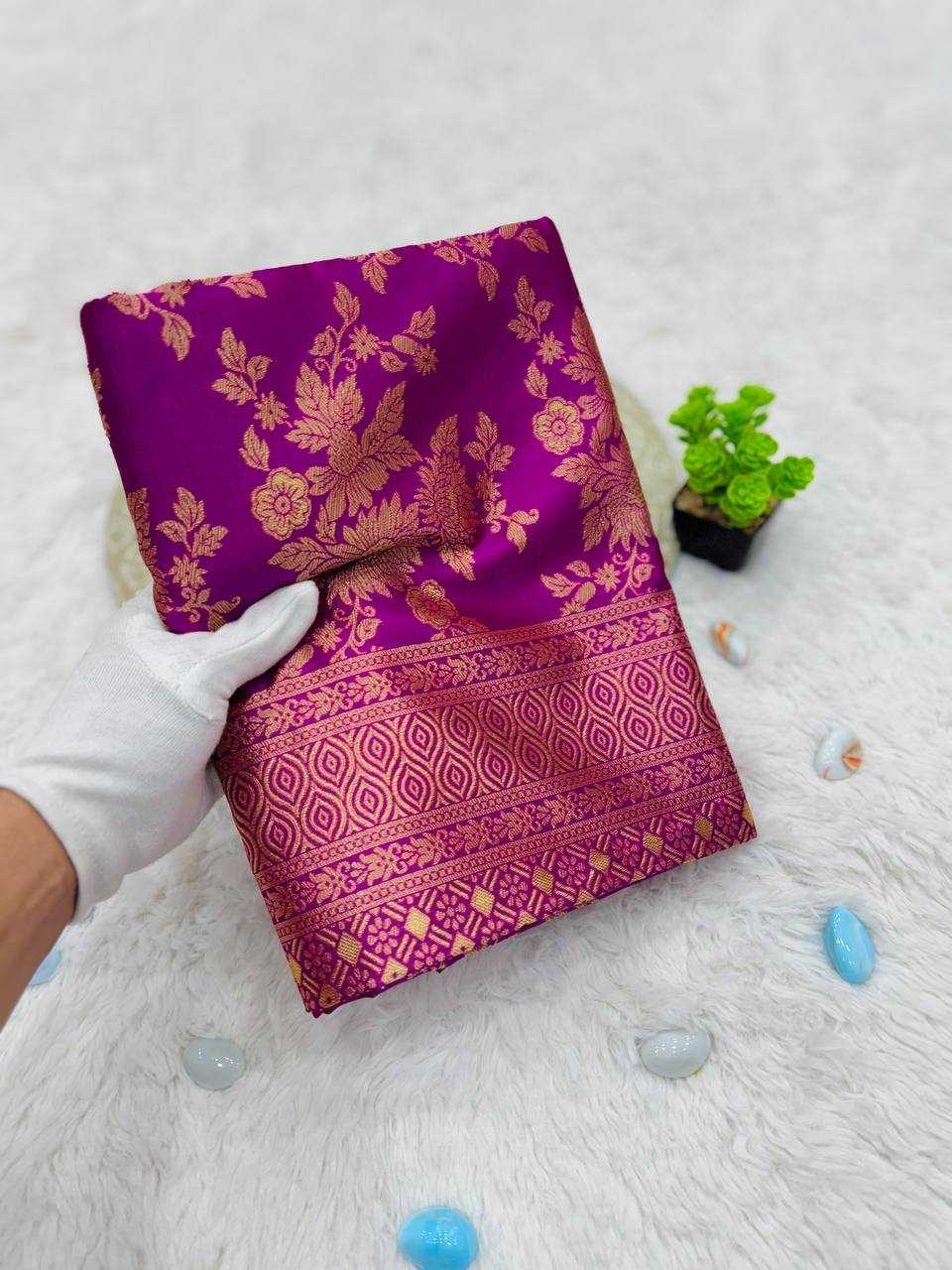 YNF LICHI SILK KESH162 VRT103 SAREES WHOLESALE ZARI BORDER SILK PURPLE SAREES MANUFACTURER- Kapda Export