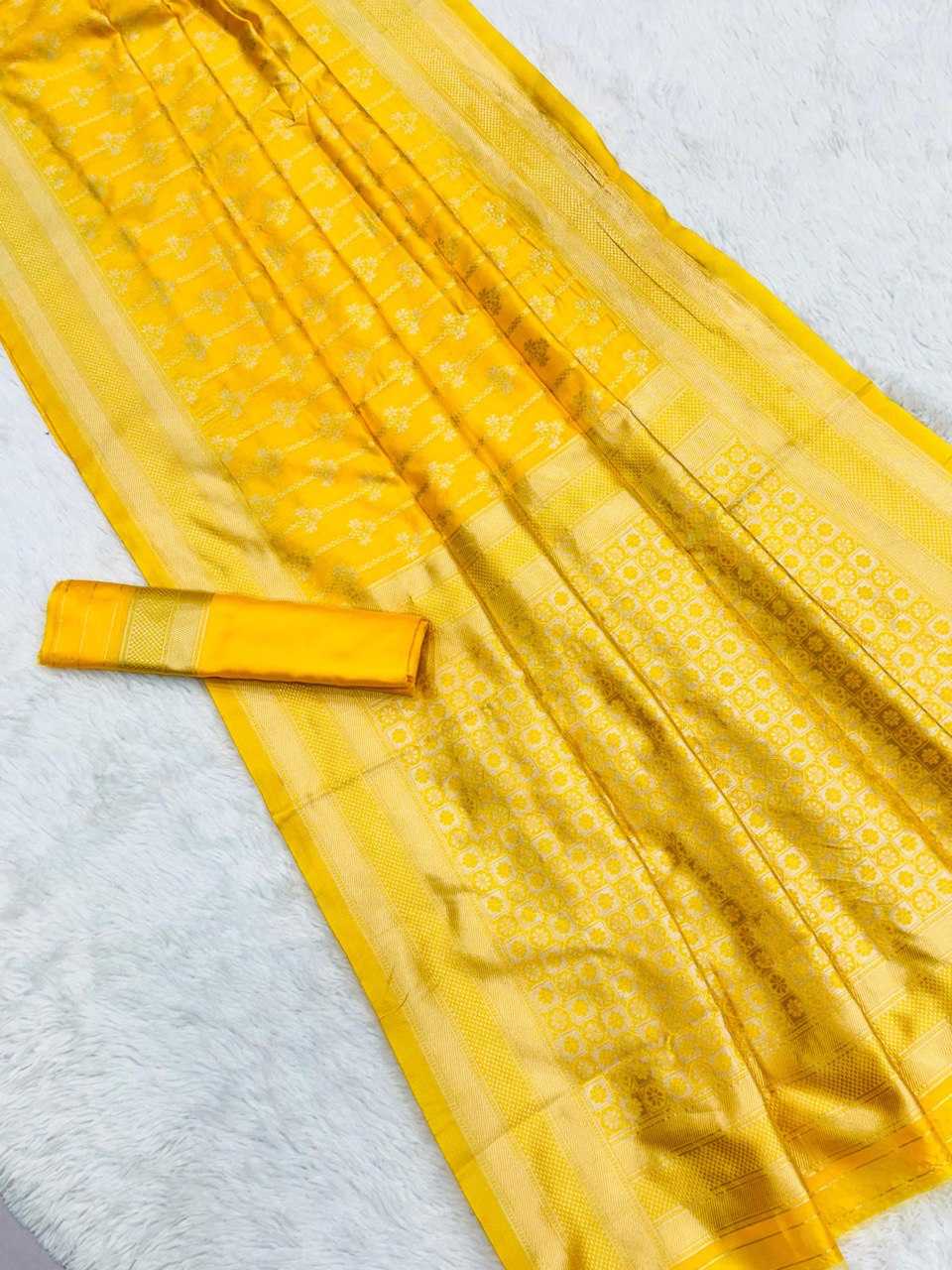 YNF LICHI SILK KESH162 VRT98 SAREES WHOLESALE DOLA SILK PURE ZARI SILK YELLOW SILK SAREES MANUFACTURER