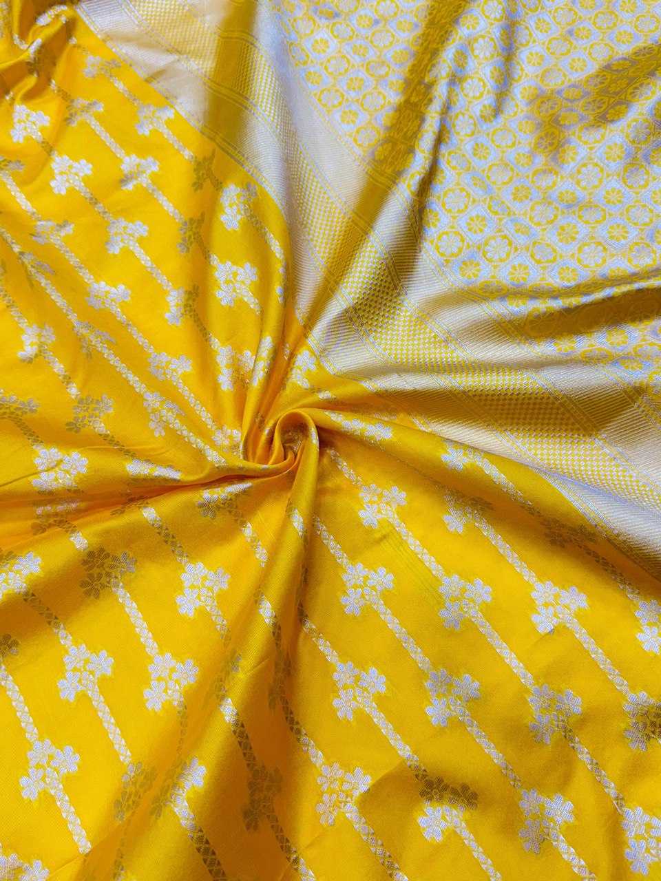 YNF LICHI SILK KESH162 VRT98 SAREES WHOLESALE DOLA SILK PURE ZARI SILK YELLOW SILK SAREES MANUFACTURER