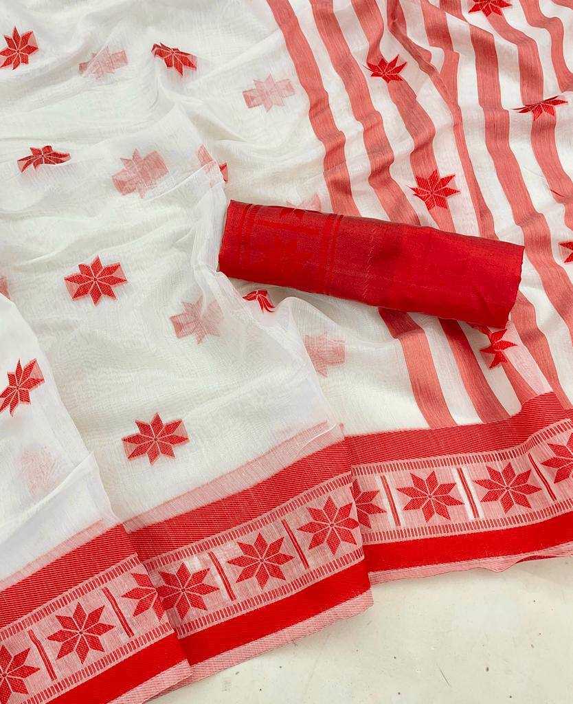 YNF LINEN RIN179 612 SAREES WHOLESALE PRINTED WHITE LINEN SAREES MANUFACTURER