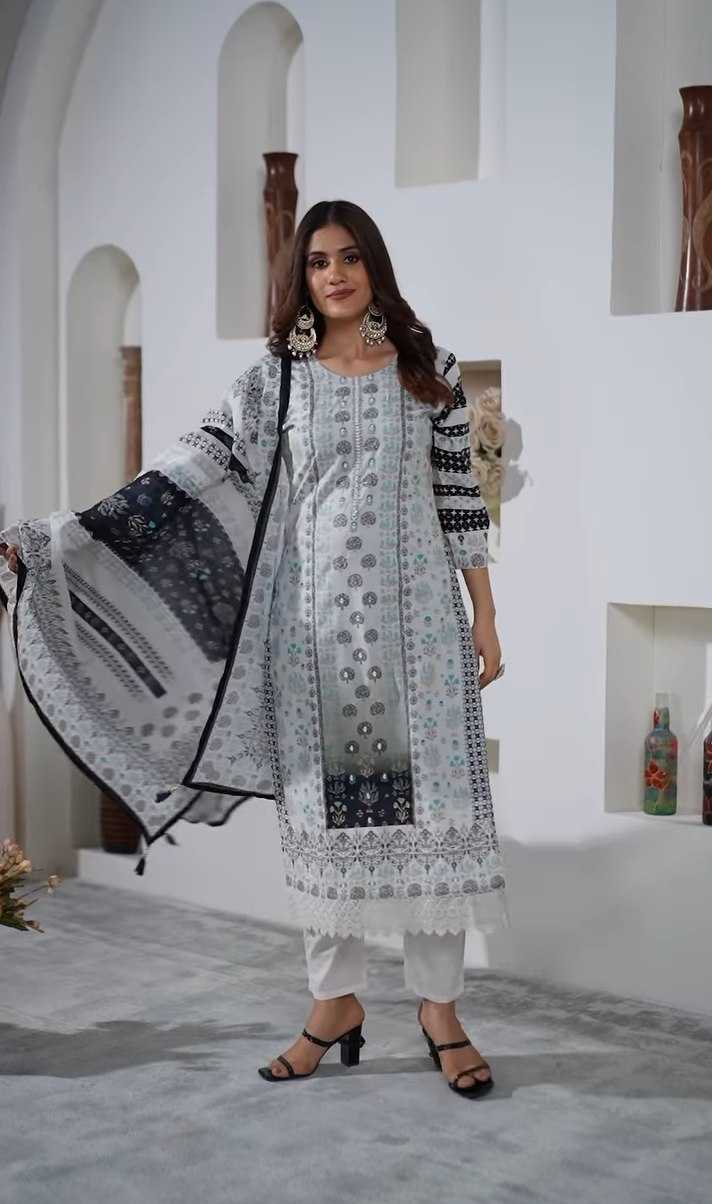 YNF MUSLIN KESH164 G54 SUITS & DRESSES WHOLESALE PRINTED LONG KURTI WHITE SALWAR SUITS MANUFACTURE