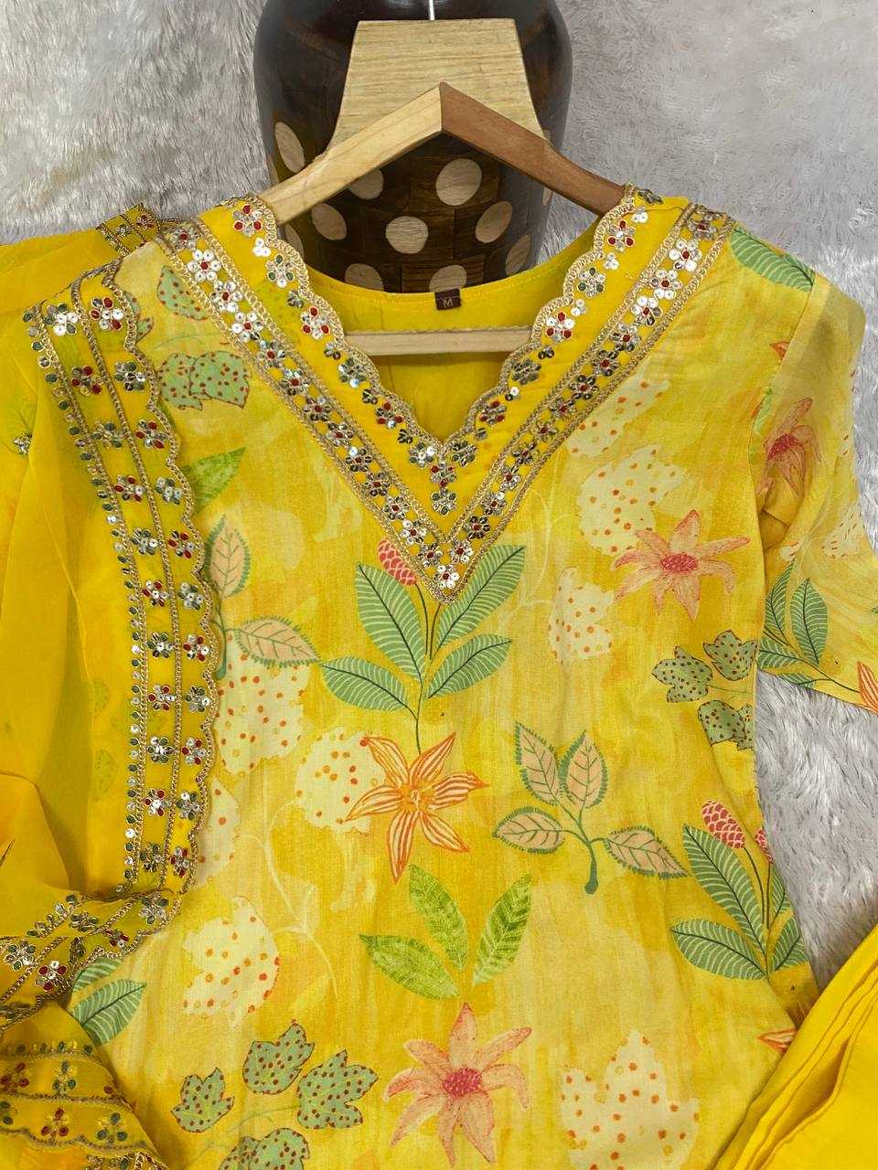 YNF MUSLIN KESH164 G60 SUITS & DRESSES WHOLESALE PRINTED LONG KURTI YELLOW SALWAR EMBROIDRY SUITS MANUFACTURE- Kapda Export